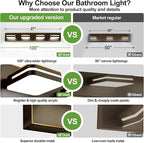 360° Rotate LED Bathroom Vanity Light Fixtures, 1600LM Acrylic Brown and Gold - Image 2