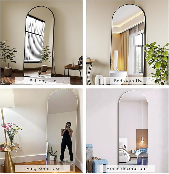 Dewfig Arched Full Length Mirror, Full Body Mirrors - Image 5