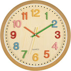 Foxtop Silent Kids Wall Clock Non-Ticking Battery Operated Colorful Childrens by Foxtop