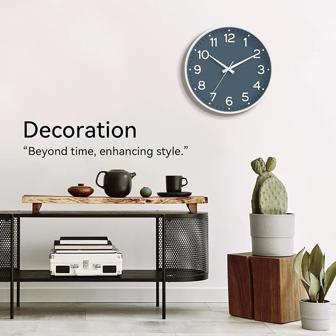 Roymnie Wall Clock 10 Inch Silent Wall Clocks Battery Operated-Modern Non - Image 5