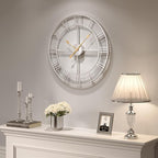 Cuspin 24 Inch Large Silver Wall Clock, Battery Operated Silent Non Ticking - Image 8