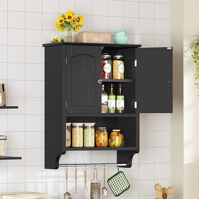 TEENFON Medicine Cabinet with Adjustable Shelves and Towel Rack, Bathroom Wall - Image 4