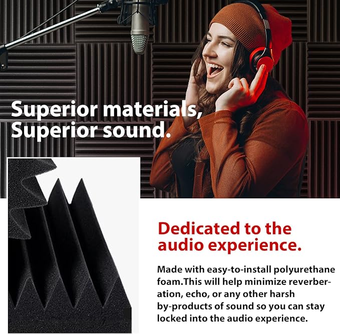 FONESO Acoustic Panels, High Density Soundproof Foam Panels - Image 3