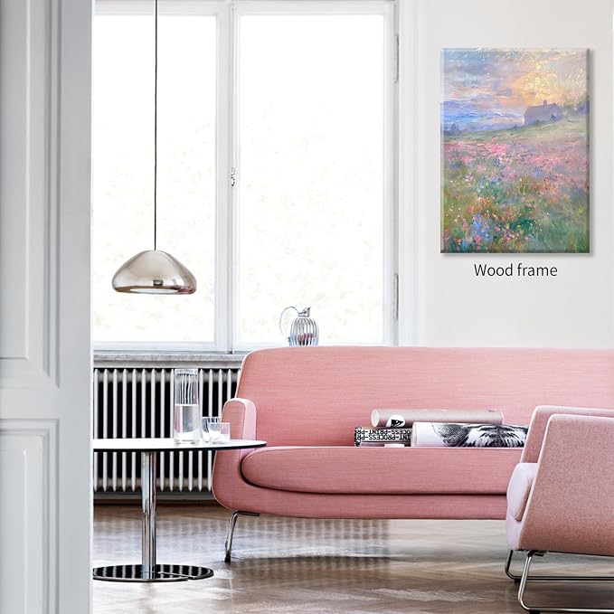 Pastel Nature Floral Poster Vintage French Country Landscape Wall Art Colorful - Image 5