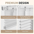 No Drill No Tool 1" Vinyl Mini Blinds, Light Filtering Horizontal Window Blinds - Image 2