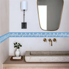 Blue Floral Wallpaper Border 196x4 Inch Peel and Stick Wall Border Elegant - Image 3