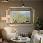 HQiJun Gold Mirror for Wall, Polished Bevelled Rectangle Mirror, Modern - Image 9