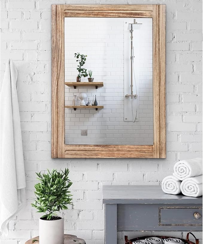 AAZZKANG Rustic Mirror for Wall - Image 4