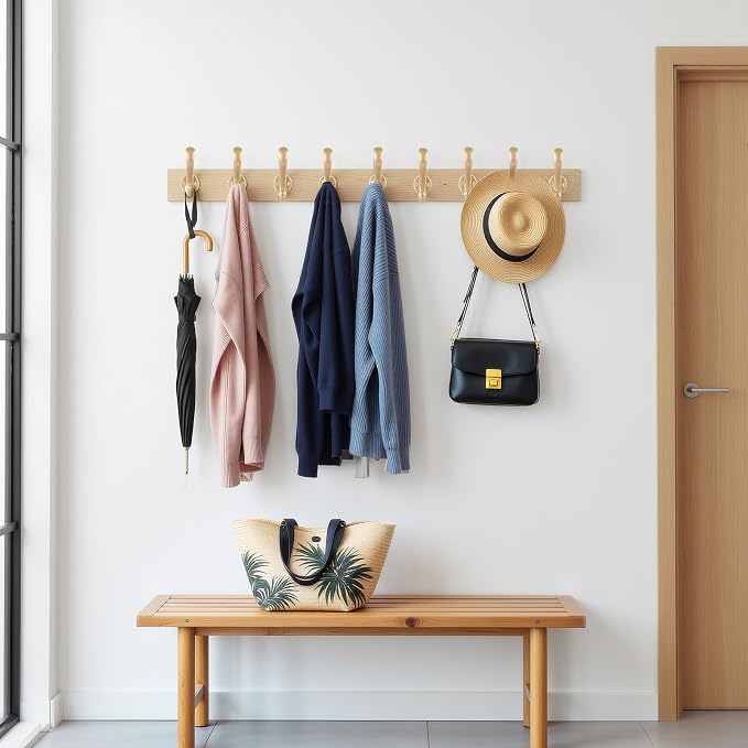 8 Pack Coat Hooks Wall Mount Heavy Duty Utility Retro Double Hooks - Image 6