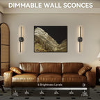 Battery Operated Wall Sconce Set of Two, USB Rechargeable Wall Sconce - Image 2