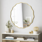 WallBeyond Round Wavy Mirror for Wall Decorative 28 inch, Modern Round Mirror - Image 3