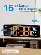 MASHI Digital Wall Clock, Auto-Dimming Wall Clock - Image 2