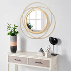 Large Gold Round Art Wall Mirror - Image 5
