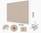 Large Bulletin Board, 48 X 36 inches Felt Board Notice Pin Board, Self-Adhesive - Image 4