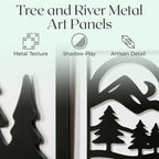 GALLERY GRACE Metal Wall Art Decor – 11" x 16" Set of 4 Abstract Landscape - Image 3