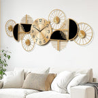 Large Wall Clock, Modern Silent Non-Ticking Metal Wall Art Wall Clocks Battery by Axioglo