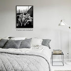 Retro Black And White Woman Canvas Wall Art Fashion Rooftop Party Posters - Image 4