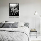 Retro Black And White Woman Canvas Wall Art Fashion Rooftop Party Posters - Image 4