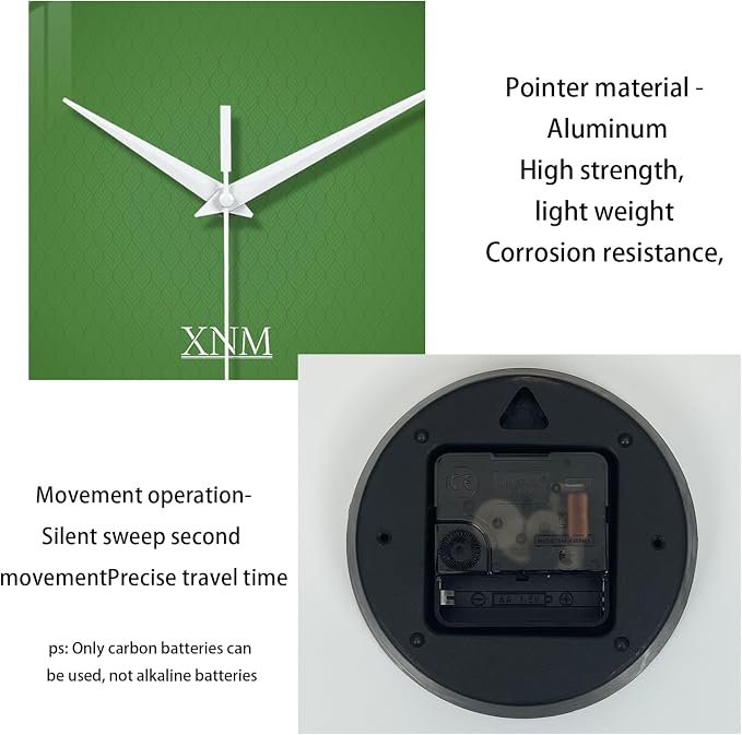 XNM Green Wall Clock for Living Room 16 Inches or Larger Modern Glass Wall - Image 8