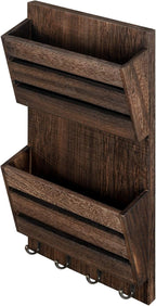 BTY Mail Holder for Wall, Wooden Mail Sorter - Image 7