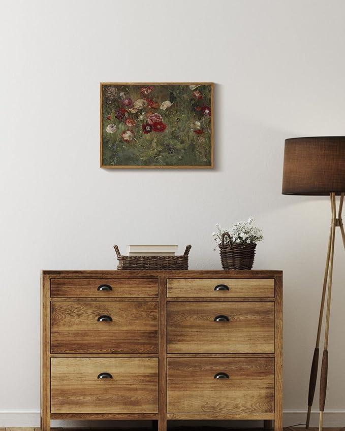 InSimSea Framed Canvas Wall Art Vintage Decor, FLoral Wall Art Decorations - Image 3