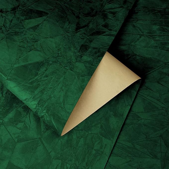 YENHOME Self Adhesive Green Felt Fabric Wallpaper Peel and Stick 30"X200" Green - Image 6