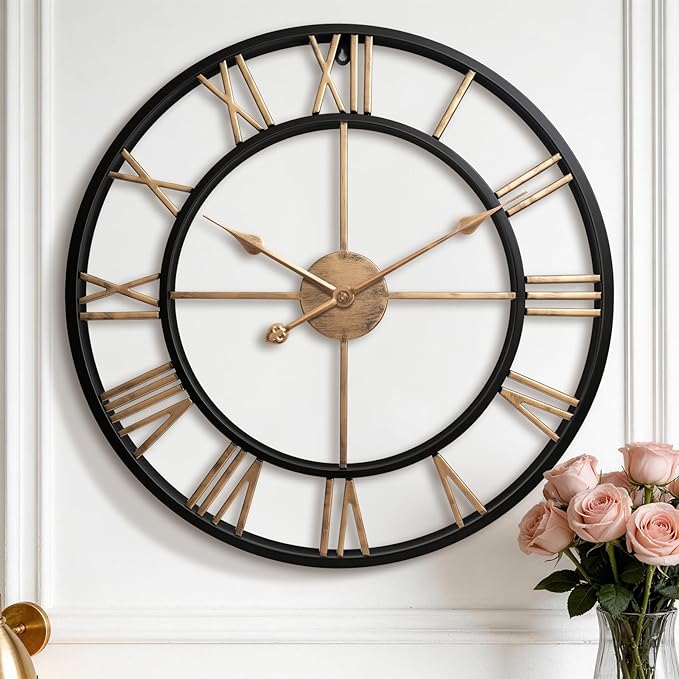 Pytha Sight 24 Inch Large Oversized Farmhouse Modern Decorative Wall Clock by Pytha+Sight