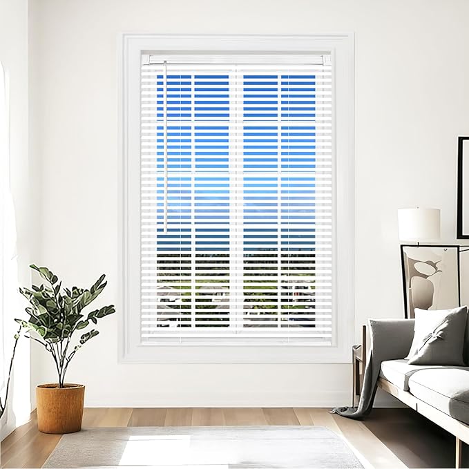 Cordless Vinyl Mini L Blinds 21" W x 36" H, Light Filtering, Arrive 1/2 Inch by Unknown