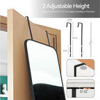 SCWF-GZ 57x16 Door Hanging Full Length Mirror, Floor Stand Wall Mounted Metal - Image 6