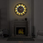 LEIKE Large Wall Clock 30'' Lighted Rustic Wood Clock - Image 8