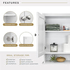 MCS 23x26 White Medicine Cabinet Organizer, Wall Mounted Bathroom Cabinet - Image 4