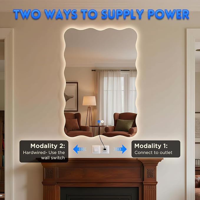 Wavy Led Bathroom Mirror- Vanity Mirror - Image 5