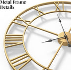 Cuspin Wall Clock, Battery-Operated Metal Roman Number Round Decorative Big - Image 5
