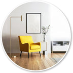 Oruii White Round Mirror, Circle Wall Mirrors Metal Frame, Circular Mirrors by OruiiMirror