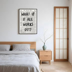 Framed What If It All Works Out Wall Art Black and White Retro Newspaper Poster - Image 5