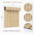 VEELIKE Light Oak Wood Wall Panels Peel and Stick Foam Slat Wallpaper - Image 9