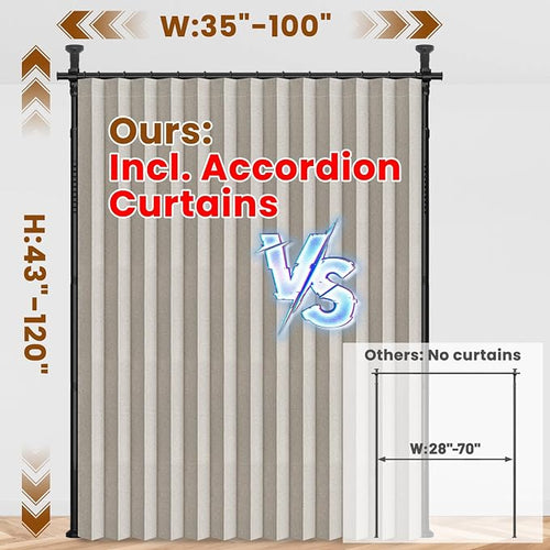 100% Blackout Room Divider Curtains Sets Cream White W100 x L84 in, 1 Panel - Image 2
