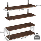 Fixwal Bathroom Floating Shelves Over Toilet, 15.8in Farmhouse Rustic Wood - Image 3
