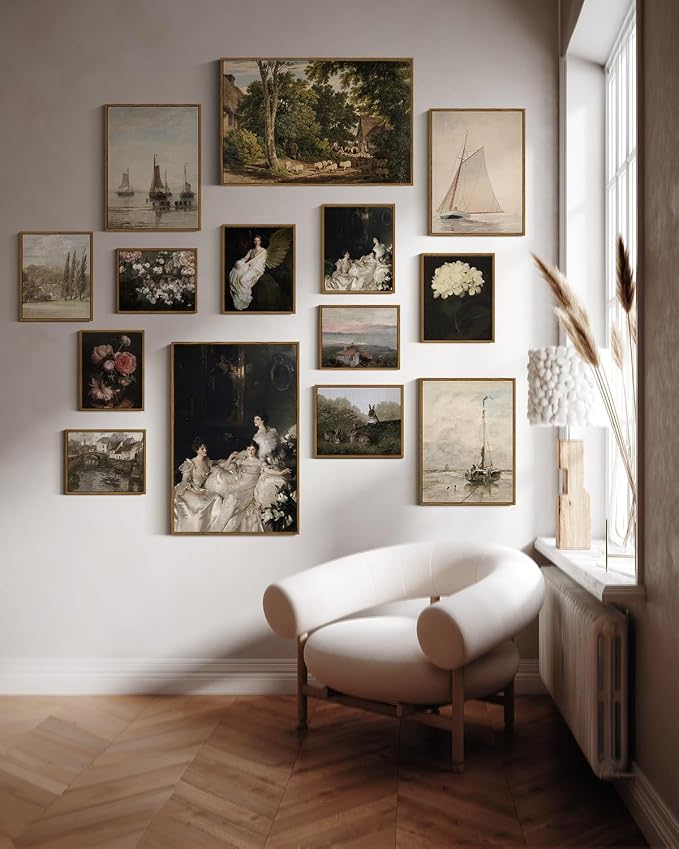 InSimSea Framed Canvas Wall Art Vintage Decor, Room Decor Classical Countryside - Image 4