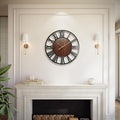 Vantic 24 Inch Large Wall Clock, Roman Numeral Wood Oversized Wall Clocks by Vantic