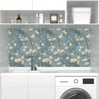 Vintage Floral Wallpaper Peel and Stick Blue White Flowers Contact Paper Vinyl - Image 4