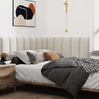 IFNOW Wall Mounted Upholstered Headboard Queen, 3D Peel and Stick Soundproof - Image 4