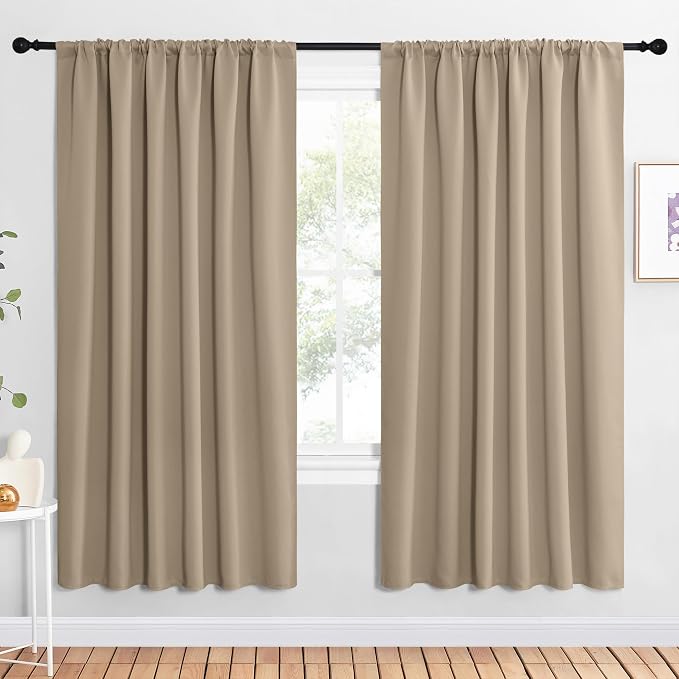 NICETOWN 2 Panels Blackout Curtains, Rod Pocket Window Curtains Room Darkning by NICETOWN