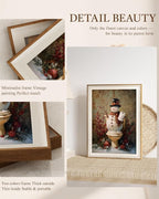 VIYYIEA Winter Framed Wall Art for Living Room, Snowman in Bathroom Canvas - Image 4