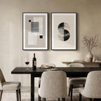 Large Framed Black and White Neutral Abstract Wall Art - Image 6