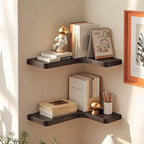 Floating Corner Shelves Set of 3, Solid Wood Picture Wall Shelf, Floating - Image 4