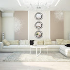 3 Set 13 inch Black Circle Mirrors Wall Decor Iron Frame Wire Mirror Metal - Image 3