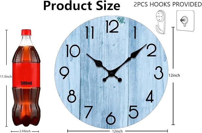 Wall Clock, Modern Wall Clocks Battery Operated, Silent Non Ticking Clock - Image 3