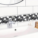 IVN Wallpaper Border Black White Stone Pattern Design 4x196 Inch Peel and Stick - Image 5