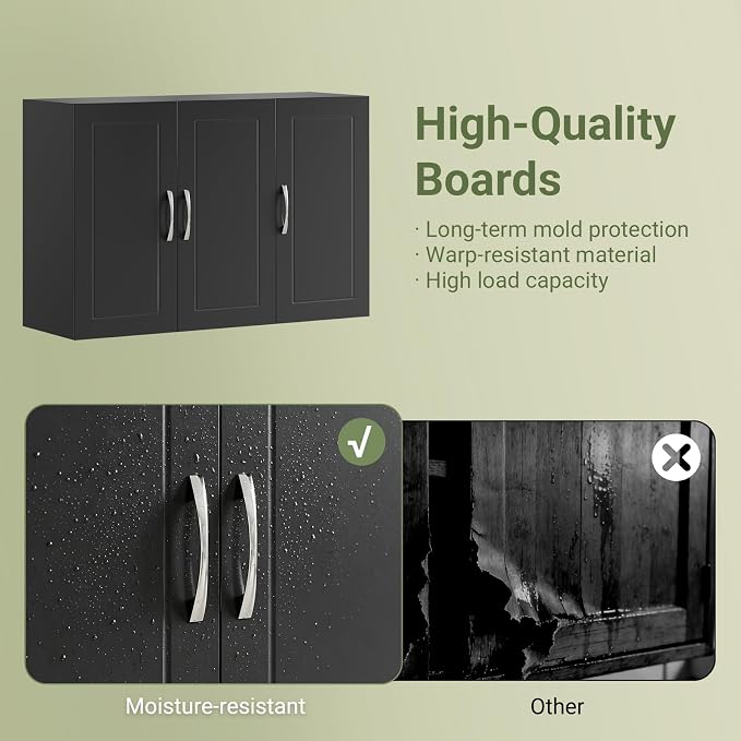 SoBuy Wall Cabinet Laundry Room, Medicine Cabinet - Image 4